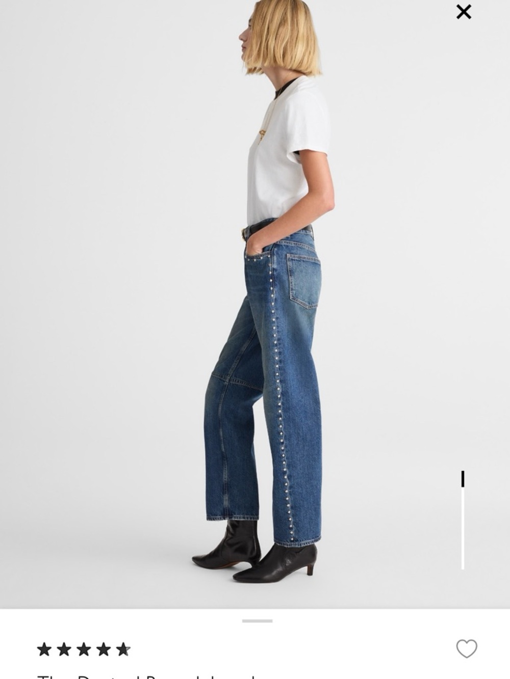 Madewell Darted Barrel Leg Jeans Size 26 Concho Wash Stud Detail